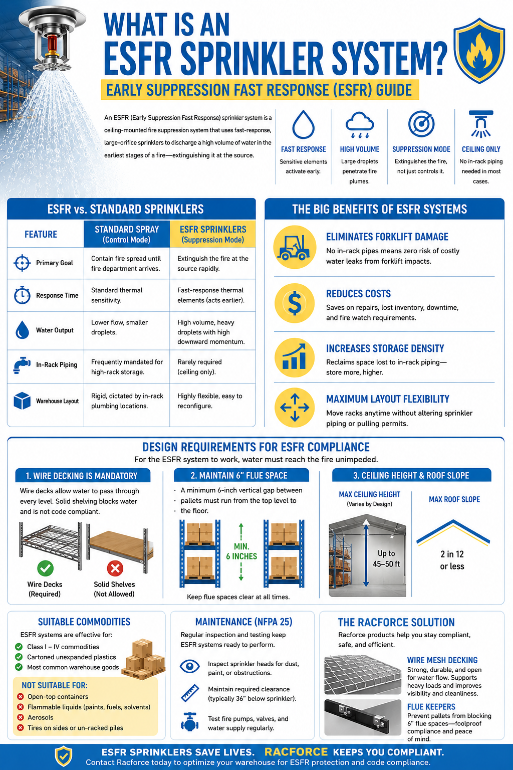 ESFR sprinkler systems overview poster